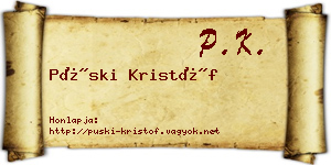 Püski Kristóf névjegykártya